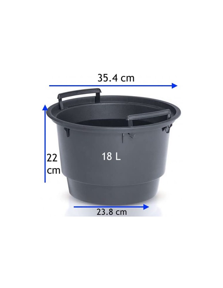 Bloempot rond L Ø37 × 44 cm golfreliëf, 37 L – Wit | Töpferkönig