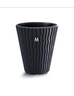 Vaso rotondo M Ø34 × 39 cm rilievo a onde, 21 L – Antracite | Töpferkönig
