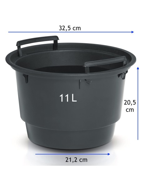 Maceta redonda M Ø34 × 39 cm relieve ondulado, 21 L – Blanco | Töpferkönig