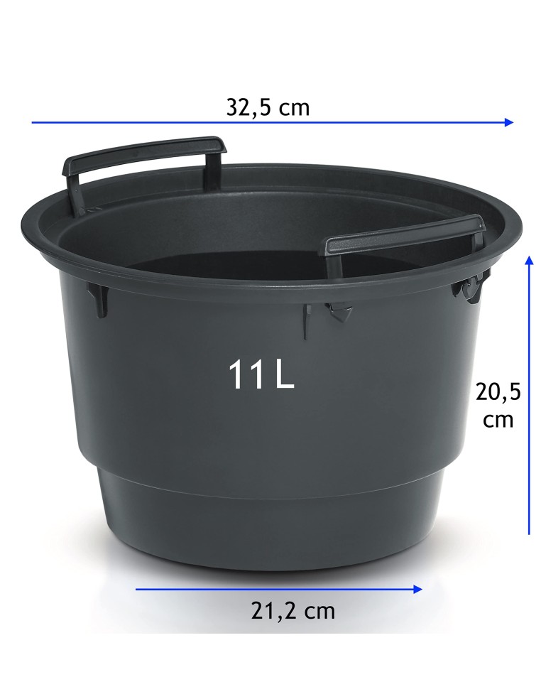 Blumentopf rund M Ø34 × 39 cm Wellenrelief mit Bewässerungssystem, 21 L – Weiß | Töpferkönig