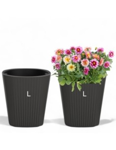 Blumenkübel rund L hoch Ø39 × 41 cm Matt, 37 L – Anthrazit | Töpferkönig