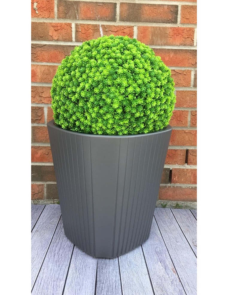 Fioriera rotonda L alta Ø39 × 41 cm opaca, 37 L – Antracite | Töpferkönig