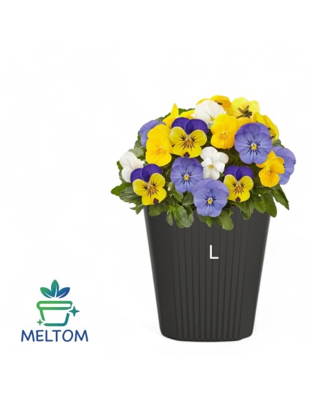 Plantenbak rond L hoog Ø39 × 41 cm mat, 37 L – Antraciet | Töpferkönig