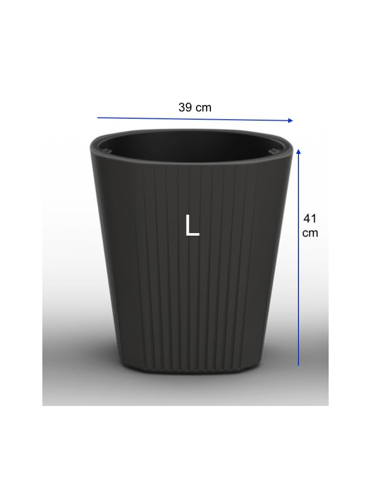 Fioriera rotonda L alta Ø39 × 41 cm opaca, 37 L – Antracite | Töpferkönig