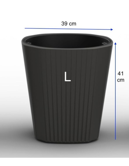 Blumenkübel rund L hoch Ø39 × 41 cm Matt, 37 L – Anthrazit | Töpferkönig