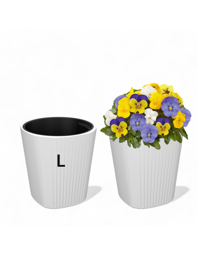 Plantenbak rond L hoog Ø39 × 41 cm mat, 37 L – Wit | Töpferkönig