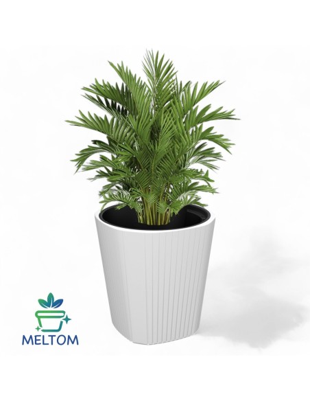 Fioriera rotonda L alta Ø39 × 41 cm opaca, 37 L – Bianco | Töpferkönig