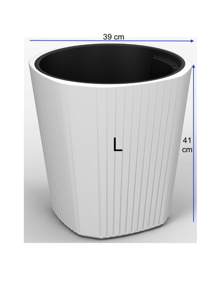 Pot haut rond L Ø39 × 41 cm mat, 37 L – Blanc | Töpferkönig