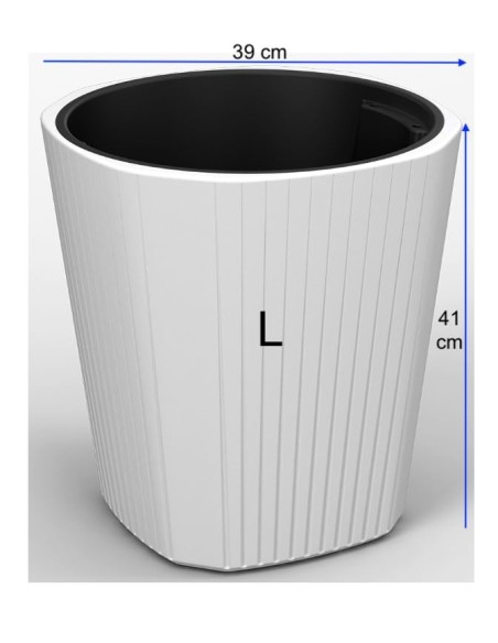 Pot haut rond L Ø39 × 41 cm mat, 37 L – Blanc | Töpferkönig