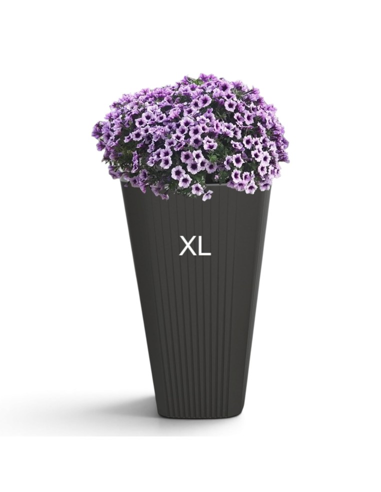 Blumenkübel rund XL hoch Ø39 × 61 cm Matt, 48 L – Anthrazit | Töpferkönig