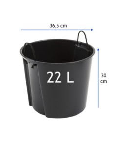 Plantenbak rond XL hoog Ø39 × 61 cm mat, 48 L – Antraciet | Töpferkönig 2