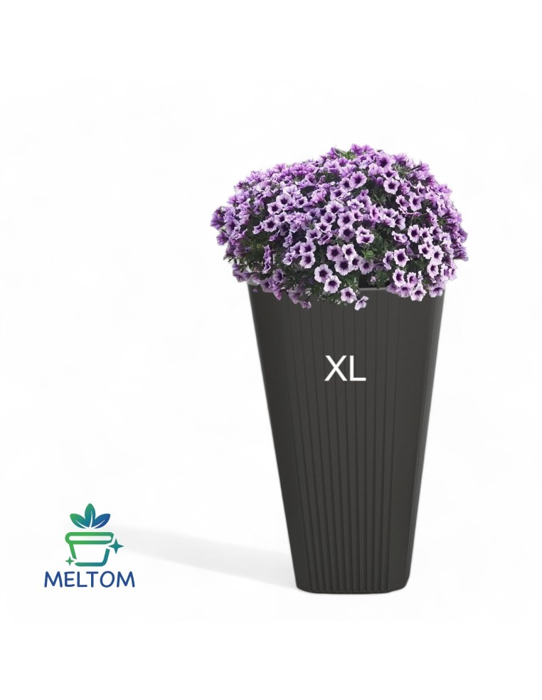Pot haut rond XL Ø39 × 61 cm mat, 48 L – Anthracite | Töpferkönig