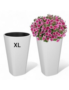 Plantenbak rond XL hoog Ø39 × 61 cm mat, 48 L – Wit | Töpferkönig