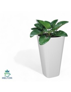 Blumenkübel rund XL hoch Ø39 × 61 cm Matt, 48 L – Weiß | Töpferkönig 2