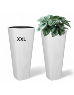 Pot haut rond XXL Ø39 × 81 cm mat, 63 L – Blanc | Töpferkönig