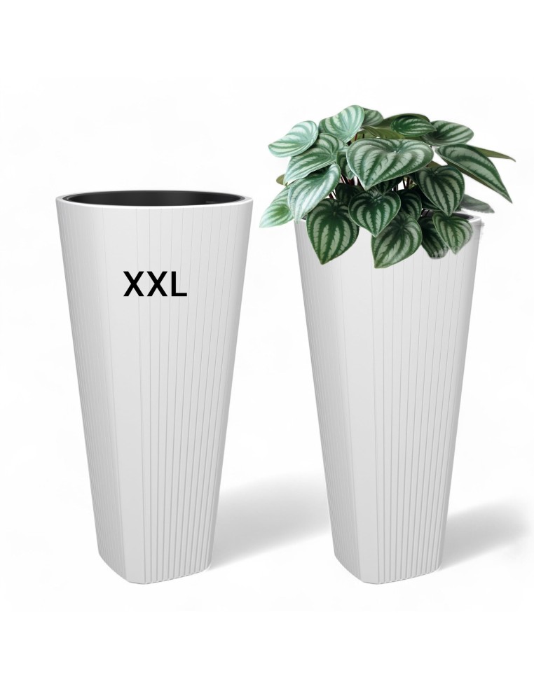 Fioriera rotonda XXL alta Ø39 × 81 cm opaca, 63 L – Bianco | Töpferkönig