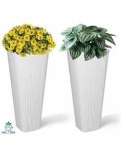Macetero redondo XXL alto Ø39 × 81 cm mate, 63 L – Blanco | Töpferkönig 2