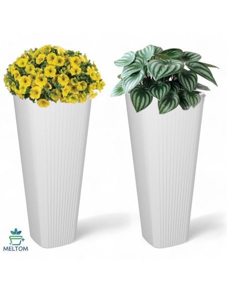Fioriera rotonda XXL alta Ø39 × 81 cm opaca, 63 L – Bianco | Töpferkönig