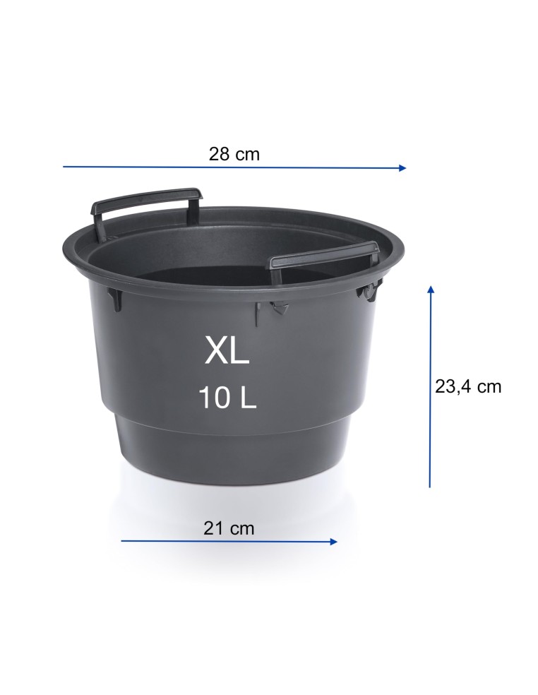 Pot de fleurs rond à stries horizontales Ø30 × 26 cm, 14 L – Gris | Töpferkönig