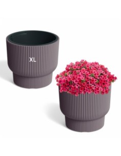 Vaso rotondo con righe orizzontali Ø30 × 26 cm, 14 L – Marsala | Töpferkönig