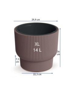 Vaso rotondo con righe orizzontali Ø30 × 26 cm, 14 L – Marsala | Töpferkönig 2
