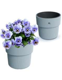 Bloempot rond met verticale ribbels Ø30 × 28 cm, 14 L – Grijs | Töpferkönig