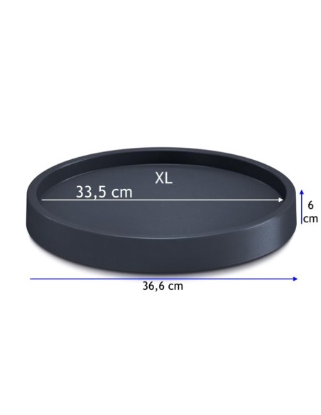 Plateau à roulettes rond Ø33 cm – Anthracite | Töpferkönig