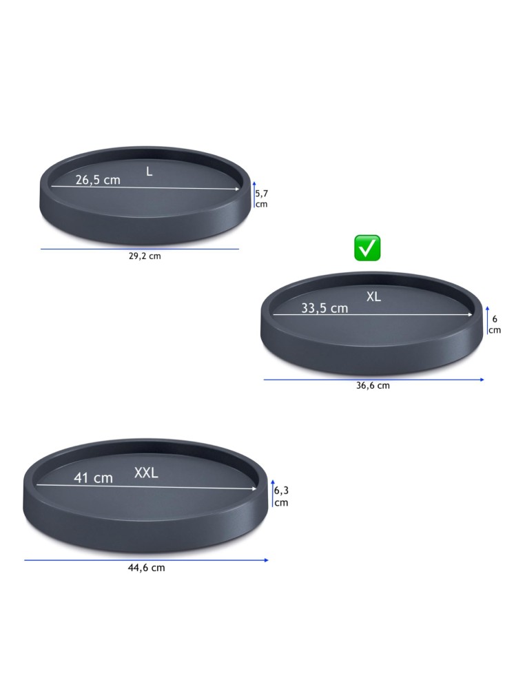Plataforma con ruedas para macetas redonda Ø33 cm – Antracita | Töpferkönig