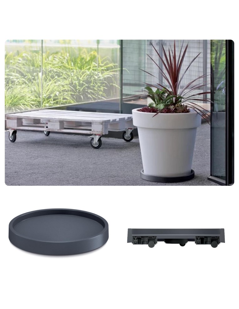 Plantenroller rond Ø41 cm – Antraciet | Töpferkönig