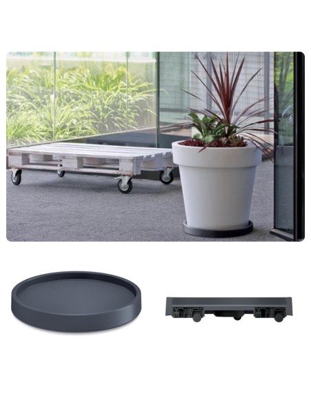 Plateau à roulettes rond Ø41 cm – Anthracite | Töpferkönig