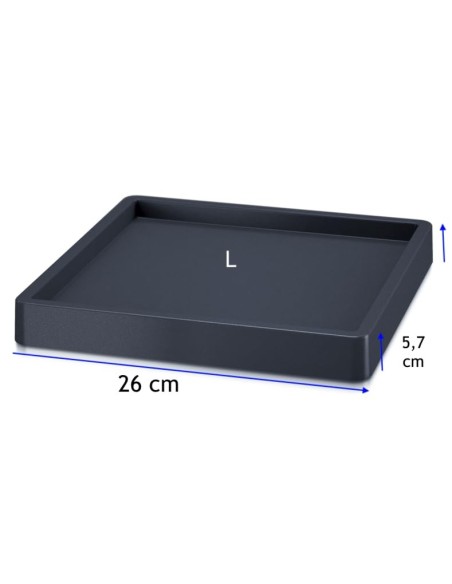 Plataforma con ruedas para macetas cuadrada 26 × 26 cm – Antracita | Töpferkönig