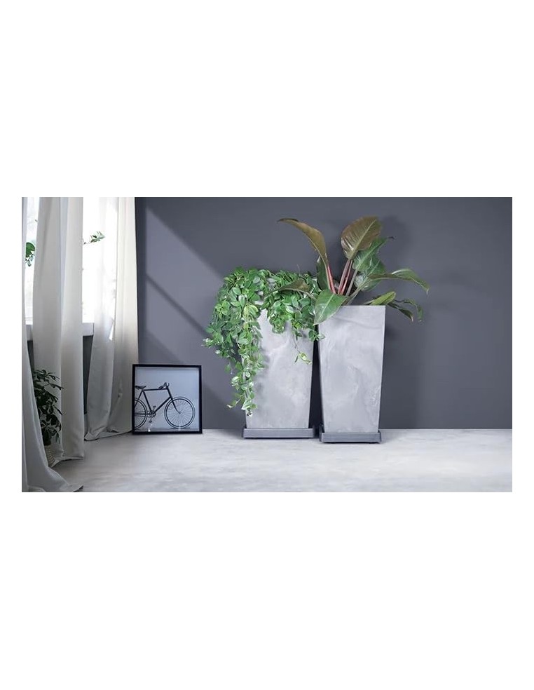 Plataforma con ruedas para macetas cuadrada 26 × 26 cm – Antracita | Töpferkönig