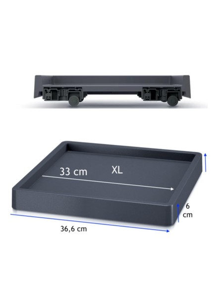 Plateau à roulettes carré 33 × 33 cm – Anthracite | Töpferkönig