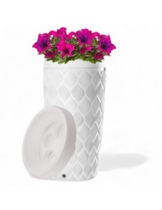 Regentonne 240 L mit Wellenrelief Ø60 × 112 cm – Weiß | Töpferkönig