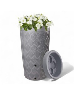 Regenton 240 L met golfreliëf Ø60 × 112 cm – Platina | Töpferkönig
