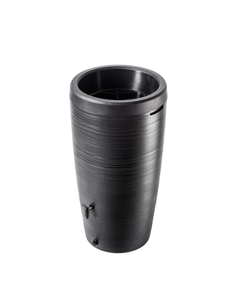 Cisterna per acqua piovana 240 L con struttura a linee Ø60 × 112 cm – Nero | Töpferkönig