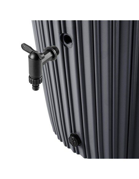 Cisterna per acqua piovana 240 L con struttura rigata Ø60 × 112 cm – Antracite | Töpferkönig
