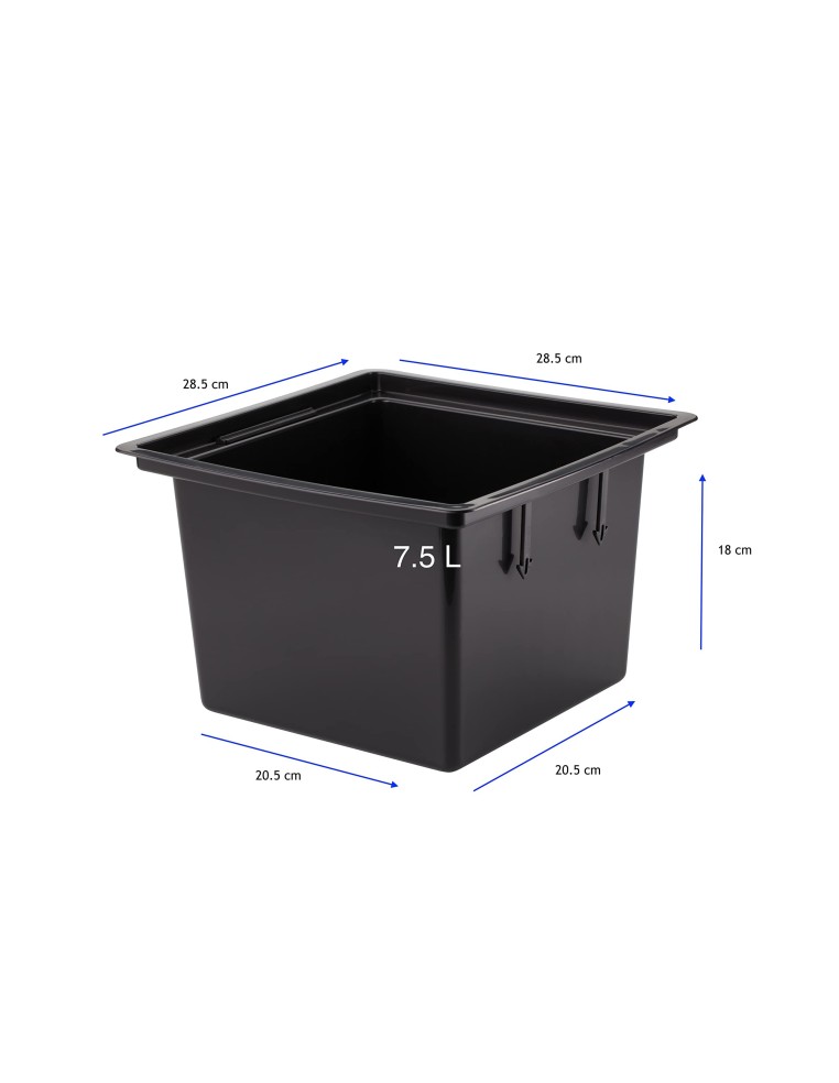 Pot carré S à relief ondulé 29 × 29 × 34 cm, 19,9 L – Gris | Töpferkönig