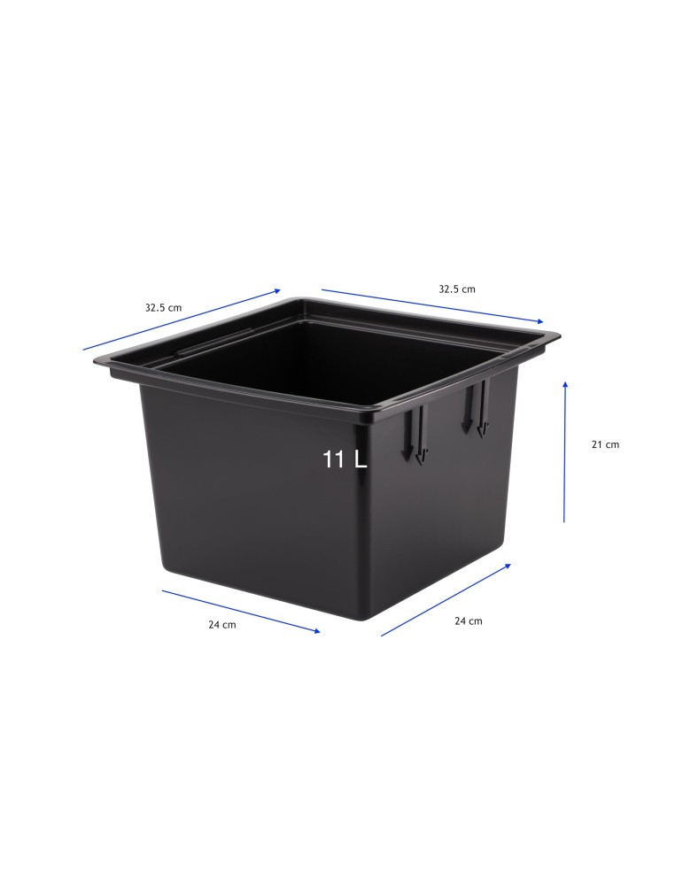 Pot carré M à relief ondulé 33 × 33 × 39 cm, 30,4 L – Anthracite | Töpferkönig