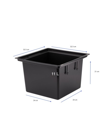 Pot carré M à relief ondulé 33 × 33 × 39 cm, 30,4 L – Anthracite | Töpferkönig