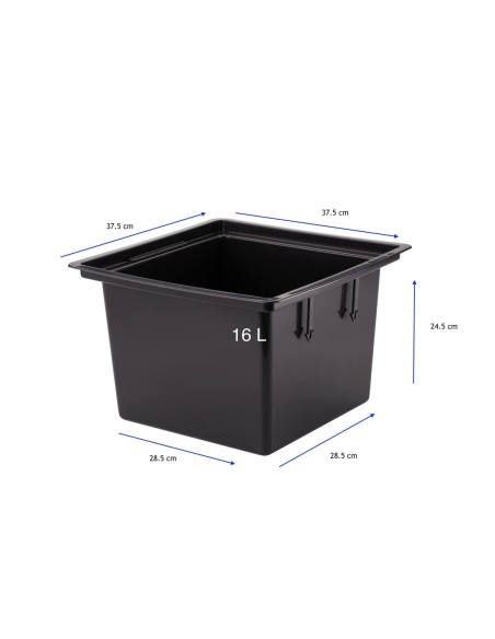 Vaso quadrato L con rilievo a onde 38 × 38 × 44 cm, 41 L – Grigio | Töpferkönig