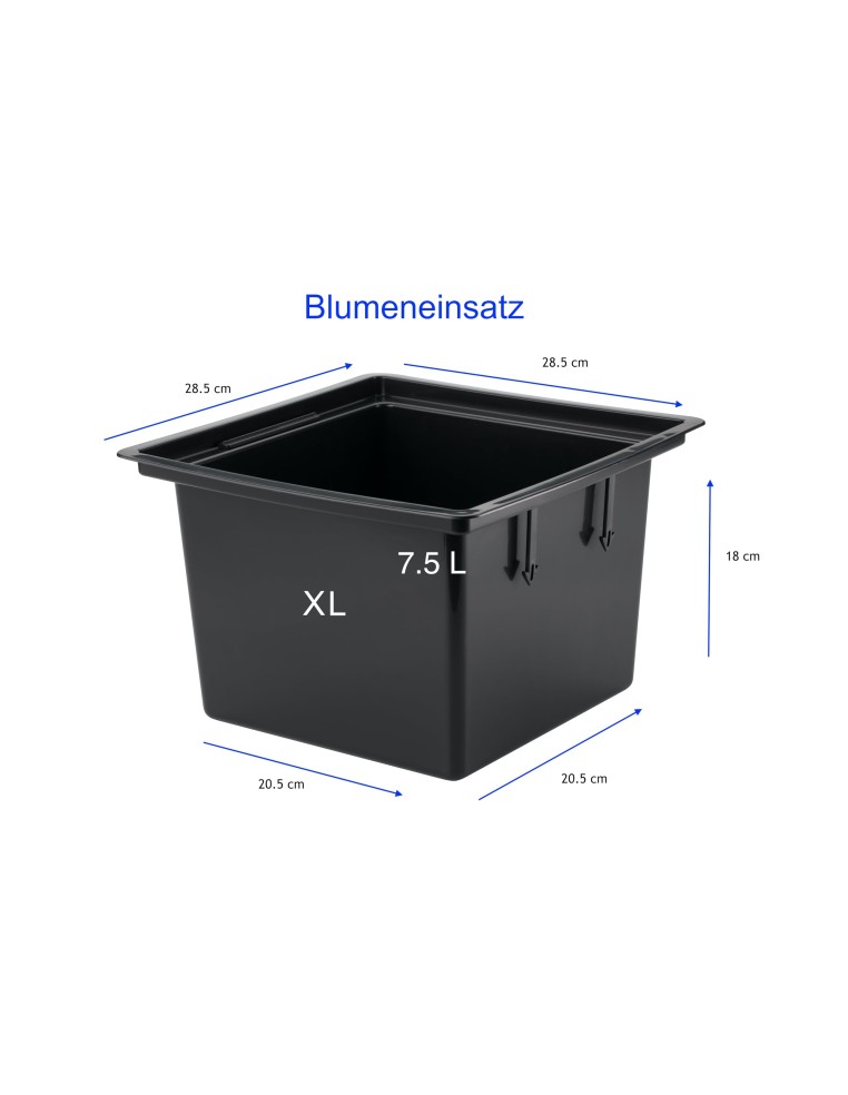 Pot haut carré XL à relief ondulé 29 × 29 × 56 cm, 32,8 L – Blanc | Töpferkönig