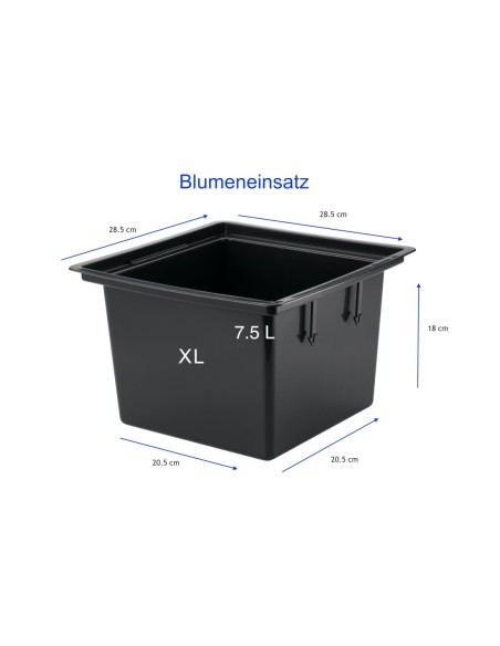 Fioriera quadrata XL alta con rilievo a onde 29 × 29 × 56 cm, 32,8 L – Bianco | Töpferkönig