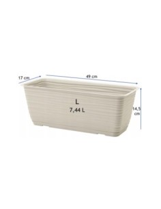Jardinière de balcon avec soucoupe 49 × 17 × 15 cm relief ondulé, 7,4 L – Gris | Töpferkönig 2