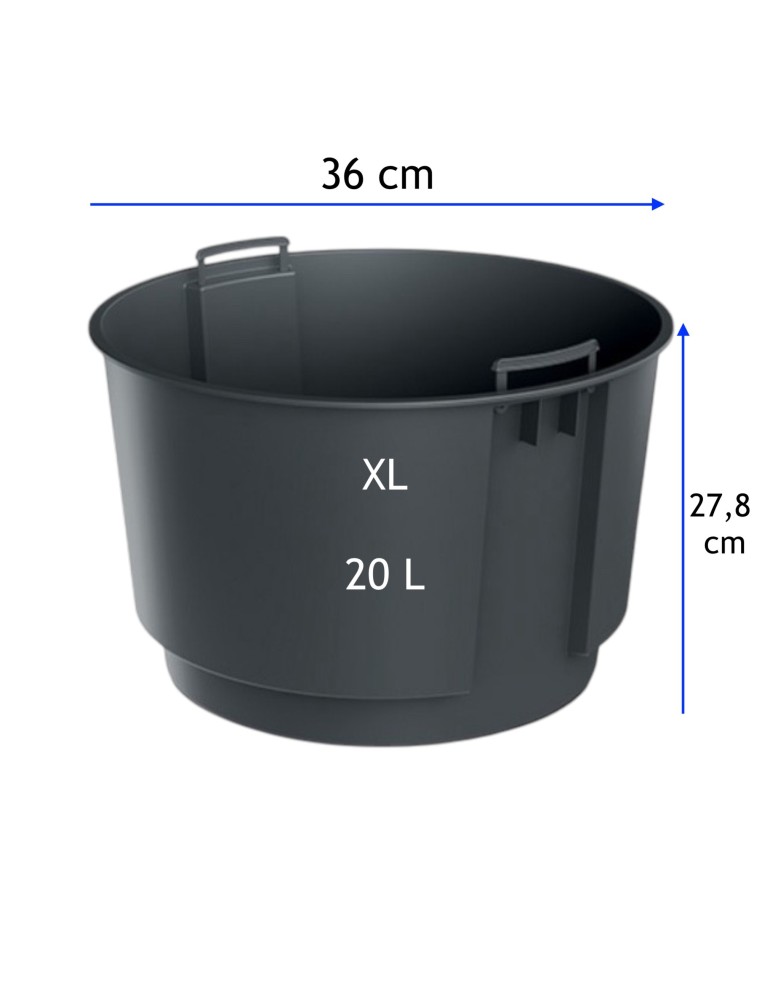 Blumentopf rund Ø40 × 37 cm Matt, 40 L – Anthrazit | Töpferkönig