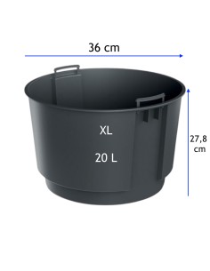 Pot haut rond Ø39 × 58 cm mat, 65 L – Anthracite | Töpferkönig 2