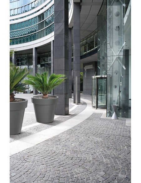Pflanzkübel rund Ø100 × 92 cm matt, 430 L – Steingrau | Töpferkönig