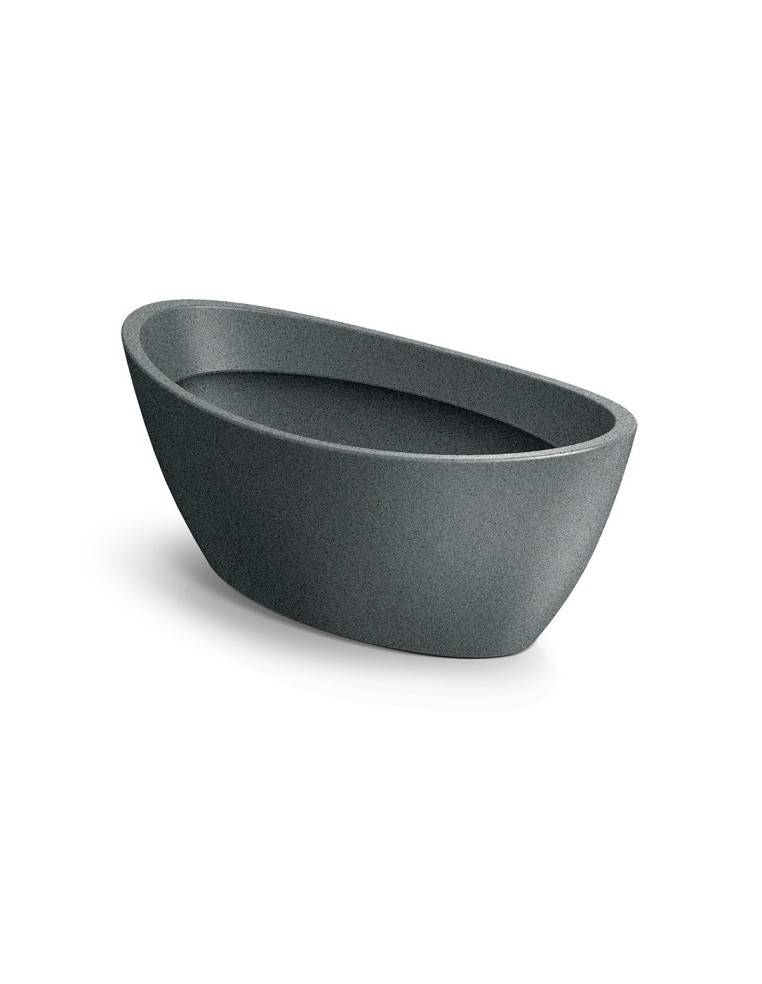 Pflanzschale oval 40 × 20 × 16 cm Steinoptik, 5 L – Granit hell | Töpferkönig