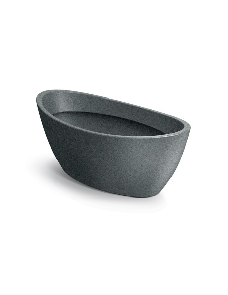 Pflanzschale oval 40 × 20 × 16 cm Steinoptik, 5 L – Granit hell | Töpferkönig