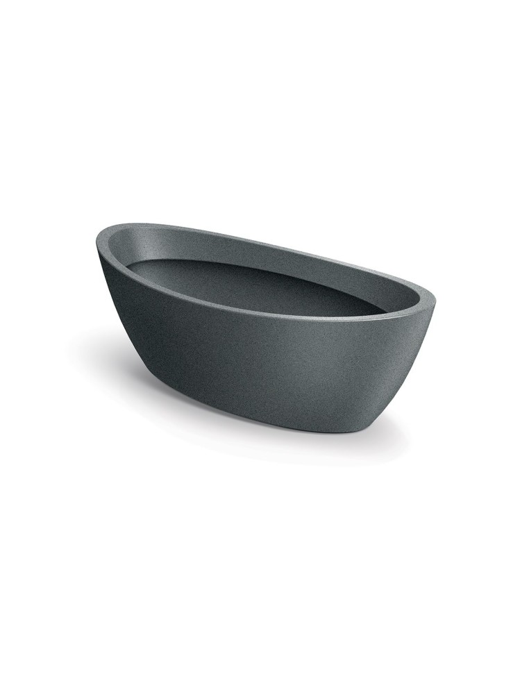 Pflanzschale oval 60 × 28 × 20 cm Steinoptik, 16 L – Granit hell | Töpferkönig